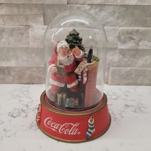 Franklin Mint 1995 Coca Cola glassed Domed Dear Santa please pause here - Picture 1 of 5